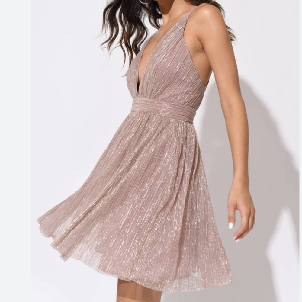 Honey mauve glitter midi dress